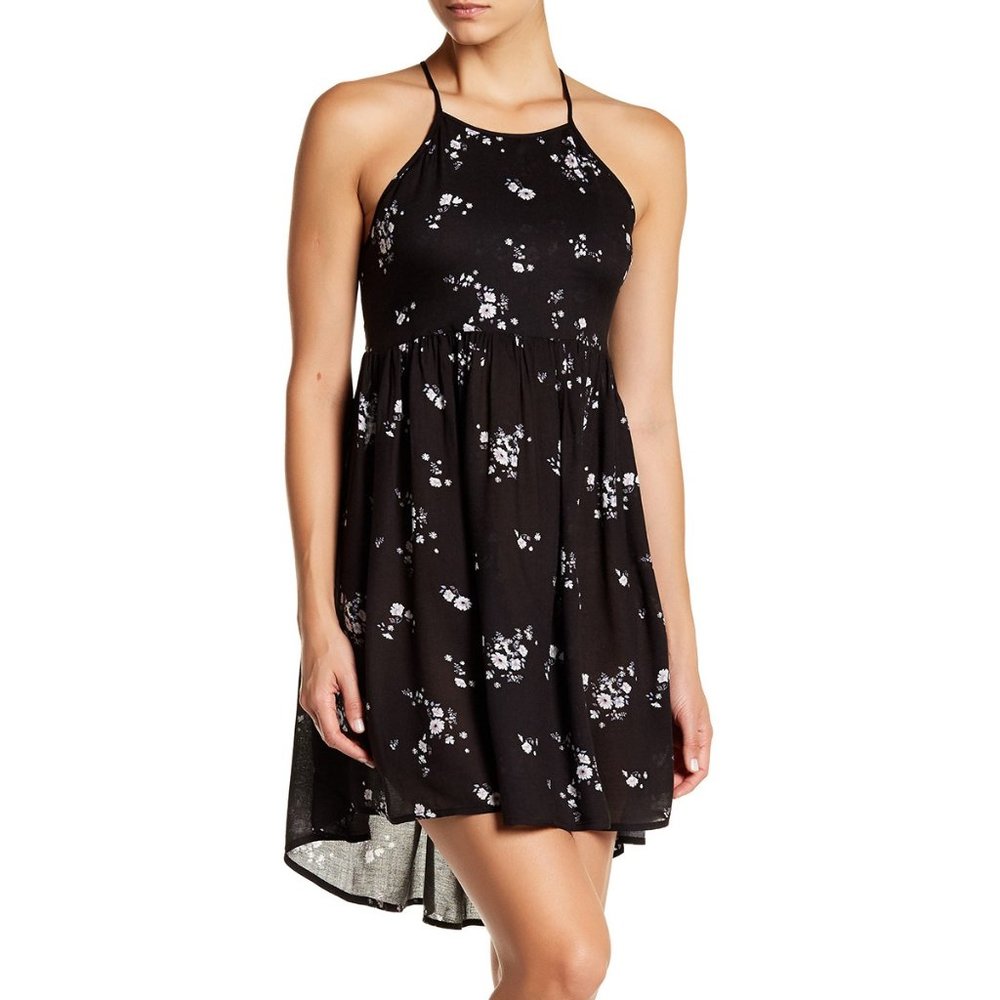 Free Press Black Dundee Floral Slip Dress
